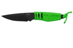 ANV Knives P100 Sleipner Cerakote, Neon Green Paracord, P100-043, Black Kydex Sheath, Neck Knife