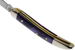 Case Knives Small Texas Toothpick Wicked Purple Smooth Kirinite, 17333, 1010096 SS Pocket Knife -Knife Sale Shop CE17333 05 case