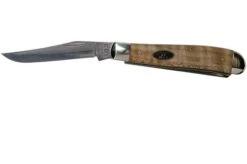 Case Mini Trapper Natural Curly Maple Smooth, 25943, 7207 SS Pocket Knife -Knife Sale Shop CE25943 03 case