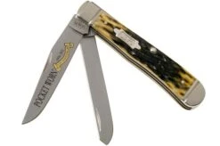 Case Trapper Pocket Worn Olive Green Bone, Peach Seed, 38191, 6254 SS Pocket Knife
