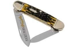 Case Canoe Pocket Worn Olive Green Bone, Peach Seed, 38193, 62131 SS Pocket Knife