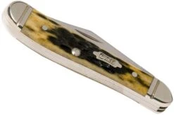 Case Peanut Pocket Worn Olive Green Bone, Peach Seed, 38196, 6220 SS Pocket Knife -Knife Sale Shop CE38196 04 case knives