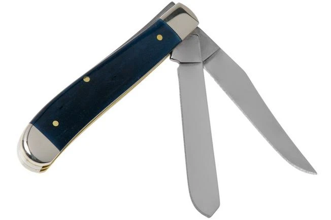 Case Mini Trapper Mediterranean Blue Bone, Smooth, 52803, 6207 SS Pocket Knife 4 Case Mini Trapper Mediterranean Blue Bone, Smooth, 52803, 6207 SS Pocket Knife - Image 2