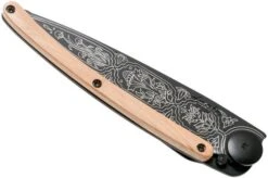 Deejo Tattoo Black 37g, Juniper Wood, 1920 1GB104 Pocket Knife -Knife Sale Shop DJ1GB104 04 deejo