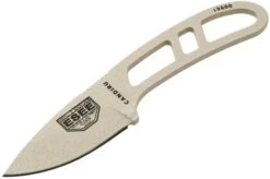 ESEE Candiru Desert Tan CAN-DT Neck Knife With Black Sheath + Belt Clip -Knife Sale Shop EE CAN DT 03 esee knives v201901