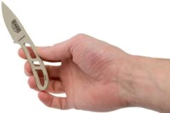 ESEE Candiru Desert Tan CAN-DT Neck Knife With Black Sheath + Belt Clip -Knife Sale Shop EE CAN DT 05 esee knives v201901