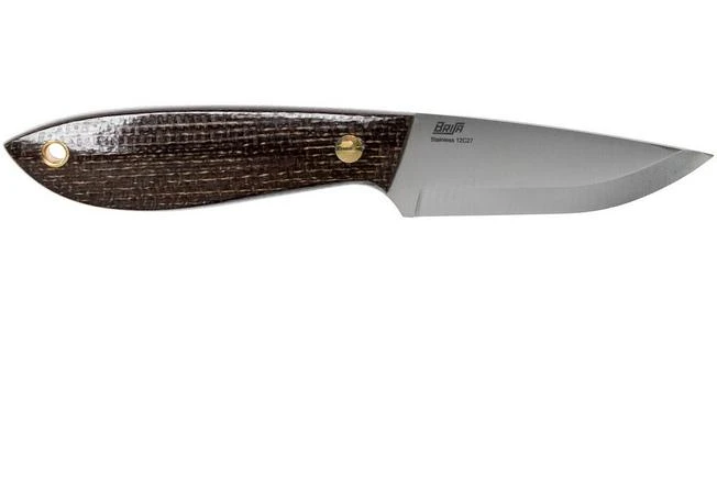 Brisa Bobtail 80 Bison Micarta Handle, 12C27 Scandi, Multi-carry Sheath 9954 4 Brisa Bobtail 80 Bison Micarta Handle, 12C27 Scandi, Multi-carry Sheath 9954 - Image 2