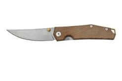 GiantMouse ACE Clyde Natural Canvas Micarta, Brass, Pocket Knife, Ansø En Voxnaes Design