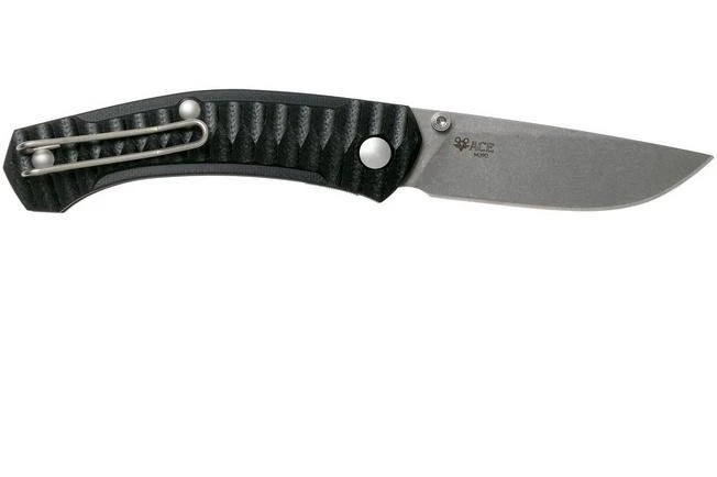 GiantMouse ACE Iona G10 Black, Tumbled Pocket Knife, Ansø En Voxnaes Design 4 GiantMouse ACE Iona G10 Black, Tumbled Pocket Knife, Ansø En Voxnaes Design - Image 2