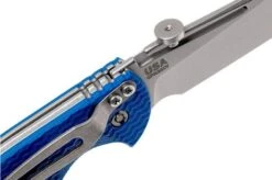 Rick Hinderer XM Slippy 3" Slicer 20CV Blue G10 Slipjoint Pocket Knife -Knife Sale Shop HRK SLIPPY SLI BL 06 rick hinderer hrk slippy sli bl 06