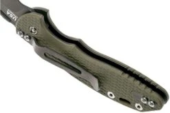 Rick Hinderer XM Slippy 3" Slicer 20CV Black DLC, OD Green G10 Slipjoint Pocket Knife -Knife Sale Shop HRK SLIPPYBL SLI OD 05 rick hinderer knives