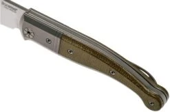 LionSteel Gitano Green Canvas Micarta GT01 CVG Pocket Knife, Gudy Van Poppel Design -Knife Sale Shop LI GT01 CVG 07 lionsteel