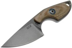 MKM Mikro 1 Drop, Stonewashed Natural Canvas Micarta Neck Knife, Jesper Voxnaes Design -Knife Sale Shop MMK MR01 NC 03 mkm knives