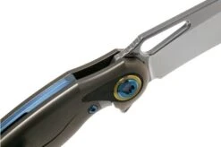 Rike Knife Unicorn Blue Carbon Fibre Pocket Knife -Knife Sale Shop RK UNI BCF 06 rike knives